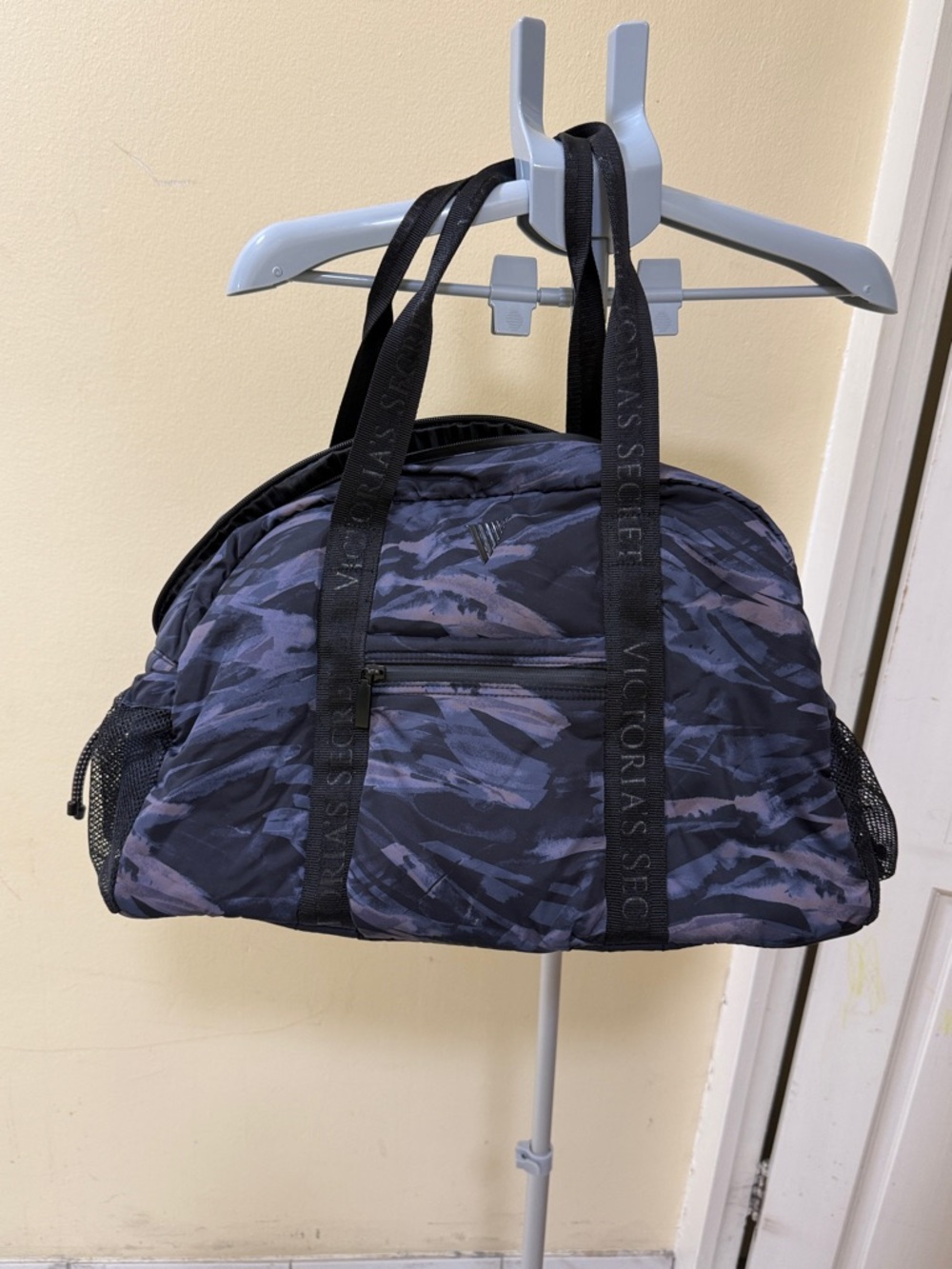 Victoria's Secret Black and Gray Camo Travel Duffel